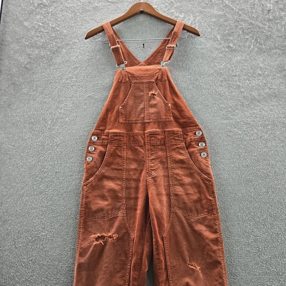 Pilcro Women Pants 26‎ Rust Overalls Corduroy The Wanderer Overall 28